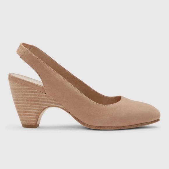 Eileen Fisher Beige Milla Slingback Leather Heel Pumps size 9 - Picture 2 of 12